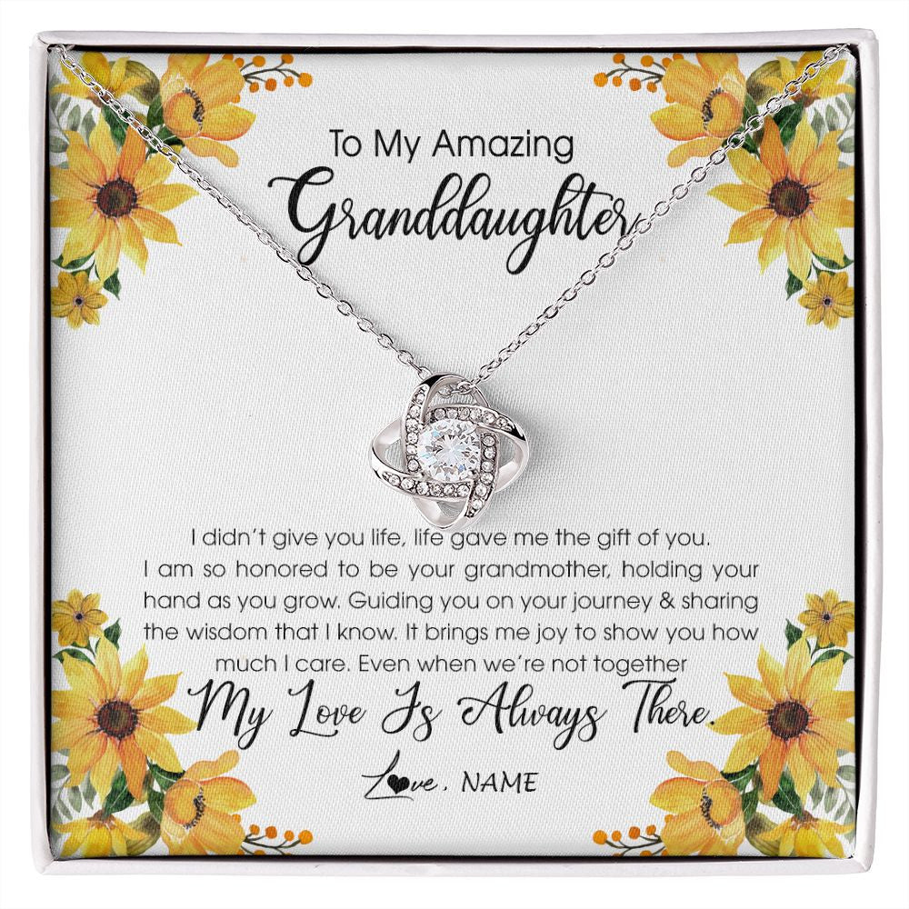 Love Knot Necklace | Personalized To My Granddaughter Necklace From Grandma Grandmother My Love Is Always There Granddaughter Birthday Christmas Customized Gift Box Message Card | siriusteestore