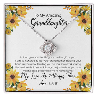 Love Knot Necklace | Personalized To My Granddaughter Necklace From Grandma Grandmother My Love Is Always There Granddaughter Birthday Christmas Customized Gift Box Message Card | siriusteestore