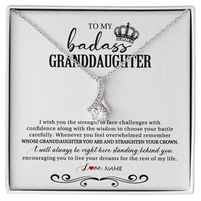Alluring Beauty Necklace | Personalized To My Granddaughter Necklace From Grandma Grandpa Nana Wish You The Strength Granddaughter Birthday Christmas Customized Gift Box Message Card | siriusteestore