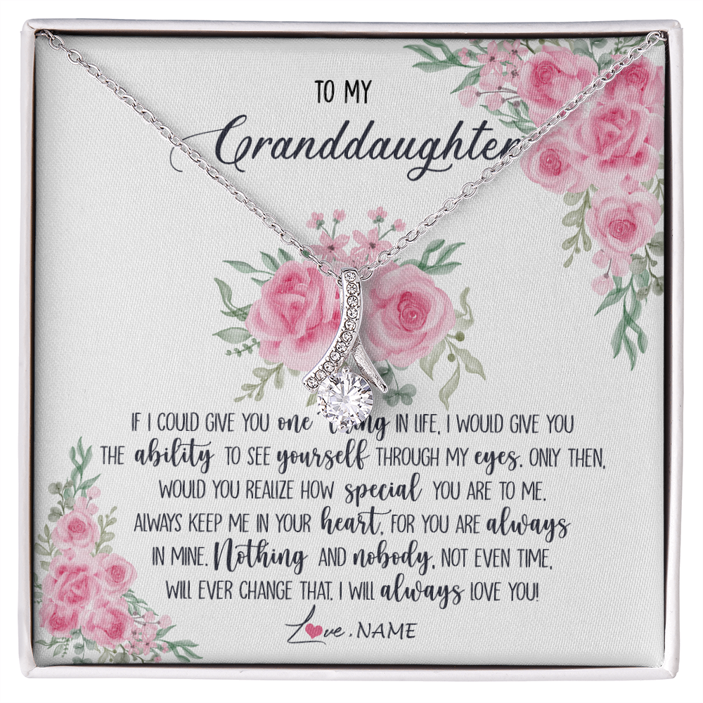 Alluring Beauty Necklace | Personalized To My Granddaughter Necklace From Grandma I Will Always Love You Granddaughter Birthday Christmas Pendant Jewelry Customized Gift Box Message Card | siriusteestore