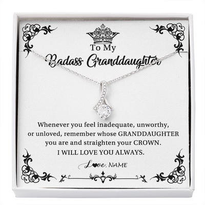 Alluring Beauty Necklace | Personalized To My Granddaughter Necklace From Grandma I Will Love You Always Granddaughter Jewelry Birthday Christmas Customized Message Card | siriusteestore