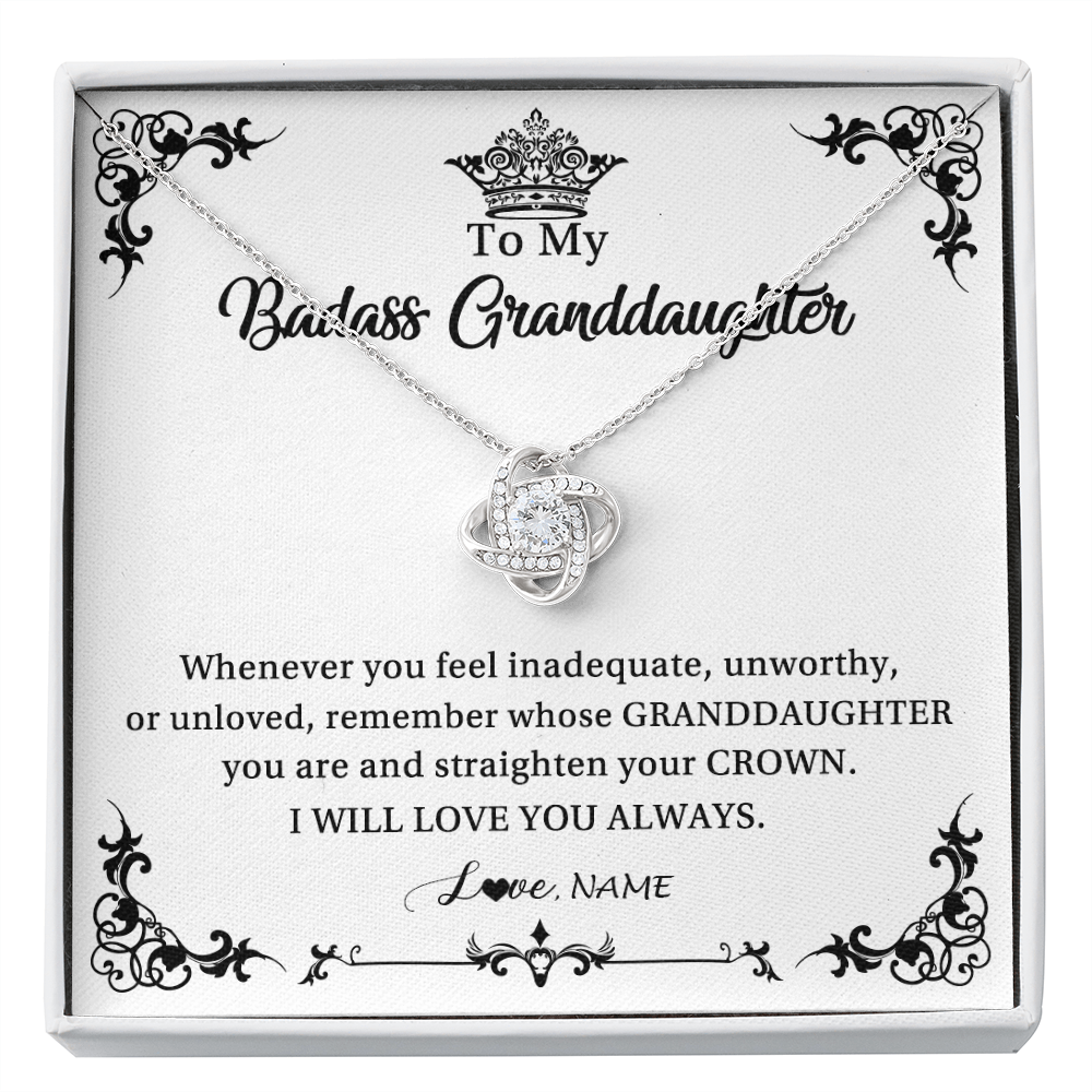 Love Knot Necklace | Personalized To My Granddaughter Necklace From Grandma I Will Love You Always Granddaughter Jewelry Birthday Christmas Customized Message Card | siriusteestore