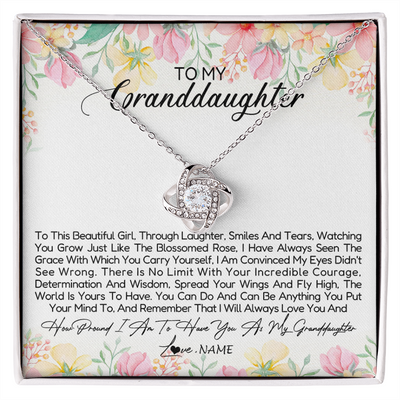 Love Knot Necklace | Personalized To My Granddaughter Necklace From Grandma Nana To This Beautiful Girl Granddaughter Jewelry Birthday Christmas Customized Gift Box Message Card | siriusteestore