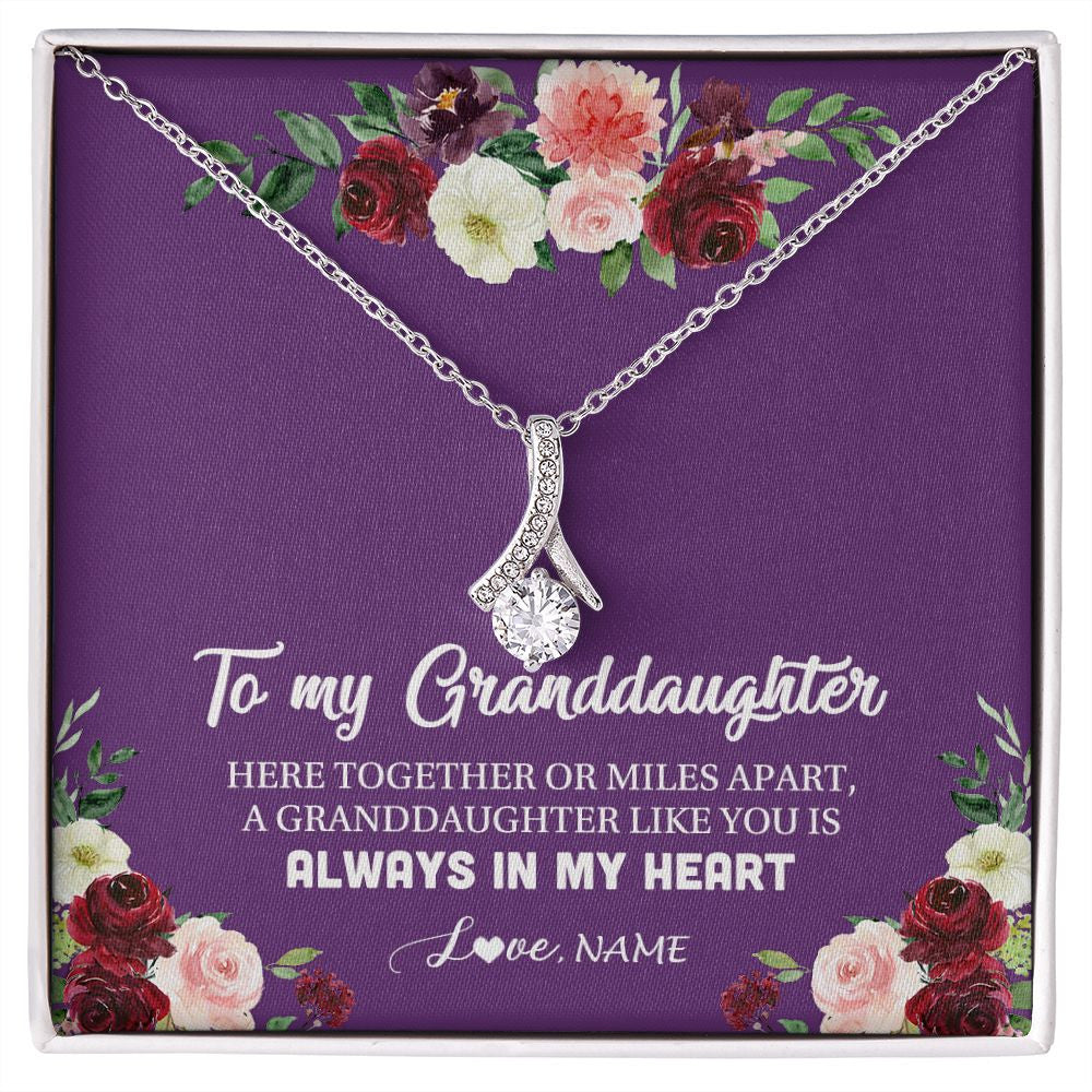 Alluring Beauty Necklace | Personalized To My Granddaughter Necklace From Grandma Nana You Is Always In My Heart Granddaughter Birthday Christmas Customized Gift Box Message Card | siriusteestore