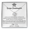 Love Knot Necklace | Personalized To My Granddaughter Necklace From Grandma Straighten Your Crown Granddaughter Jewelry Birthday Christmas Customized Gift Box Message Card | siriusteestore