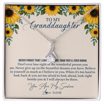Alluring Beauty Necklace | Personalized To My Granddaughter Necklace From Grandma Sunflower You Are My Sunshine Granddaughter Jewelry Graduation Birthday Customized Gift Box Message Card | siriusteestore