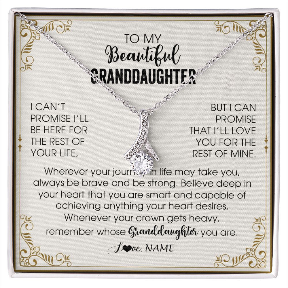 Alluring Beauty Necklace | Personalized To My Granddaughter Necklace From Grandma Wherever Your Journey in Life There Birthday Graduation Christmas Customized Gift Box Message Card | siriusteestore