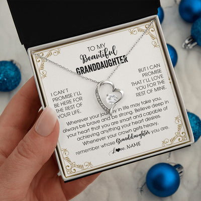 Forever Love Necklace | Personalized To My Granddaughter Necklace From Grandma Wherever Your Journey in Life There Birthday Graduation Christmas Customized Gift Box Message Card | siriusteestore