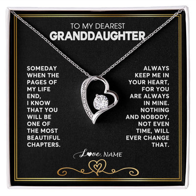 Forever Love Necklace | Personalized To My Granddaughter Necklace From Grandmother Papa When The Pages Of My Life End Granddaughter Birthday Christmas Customized Gift Box Message Card Shirt & Hoodie | siriusteestore
