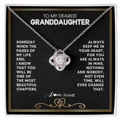Love Knot Necklace | Personalized To My Granddaughter Necklace From Grandmother Papa When The Pages Of My Life End Granddaughter Birthday Christmas Customized Gift Box Message Card Shirt & Hoodie | siriusteestore
