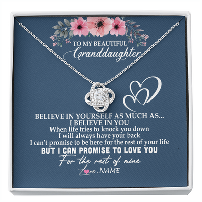 Love Knot Necklace | Personalized To My Granddaughter Necklace from Grandma Nana Papa Believe In Yourself Granddaughter Graduation Birthday Customized Message Card | siriusteestore