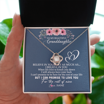 Love Knot Necklace | Personalized To My Granddaughter Necklace from Grandma Nana Papa Believe In Yourself Granddaughter Graduation Birthday Customized Message Card | siriusteestore