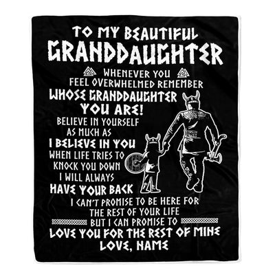 Personalized To My Granddaughter Viking Blanket From Grandpa Whenever You Feel Overwhelmed Birthday Christmas Customized Bed Fleece Blanket | siriusteestore