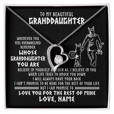 Forever Love Necklace | Personalized To My Granddaughter Viking Necklace From Grandpa Whenever You Feel Overwhelmed Birthday Christmas Jewelry Customized Gift Box Message Card | siriusteestore