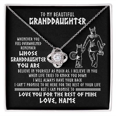 Love Knot Necklace | Personalized To My Granddaughter Viking Necklace From Grandpa Whenever You Feel Overwhelmed Birthday Christmas Jewelry Customized Gift Box Message Card | siriusteestore
