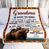 Personalized To My Grandma Blanket From Granddaughter Grandson Bear I Love You Grandma Birthday Mothers Day Christmas Customized Fleece Throw Blanket | siriusteestore