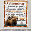 Personalized To My Grandma Blanket From Granddaughter Grandson Bear I Love You Grandma Birthday Mothers Day Christmas Customized Fleece Throw Blanket | siriusteestore
