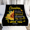 Personalized To My Grandma Blanket From Grandkids Granddaughter I Want To Say I Love You Sunfower Grandma Birthday Mothers Day Christmas Customized Fleece Blanket | siriusteestore