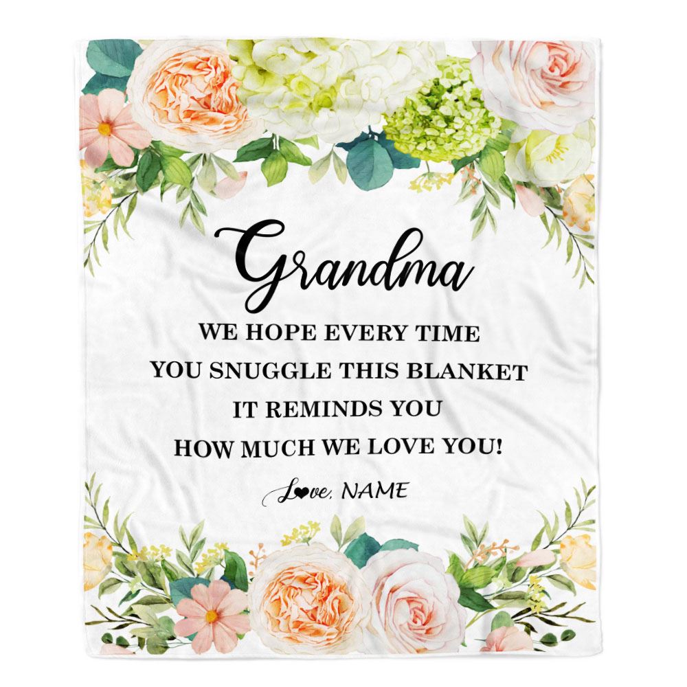 Personalized To My Grandma Blanket From Grandkids How Much We Love You Flower Grandma Birthday Mothers Day Christmas Customized Fleece Throw Blanket | siriusteestore