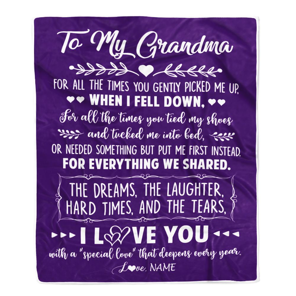 Personalized To My Grandma Blanket From Grandkids I Love You With A Special Love Grandma Birthday Mothers Day Christmas Customized Fleece Throw Blanket | siriusteestore