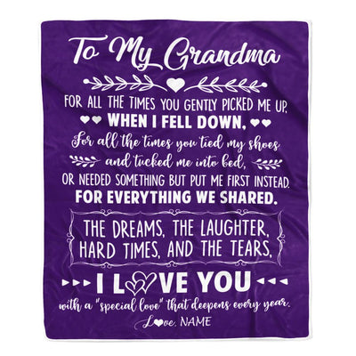 Personalized To My Grandma Blanket From Grandkids I Love You With A Special Love Grandma Birthday Mothers Day Christmas Customized Fleece Throw Blanket | siriusteestore