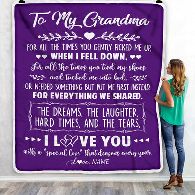 Personalized To My Grandma Blanket From Grandkids I Love You With A Special Love Grandma Birthday Mothers Day Christmas Customized Fleece Throw Blanket | siriusteestore