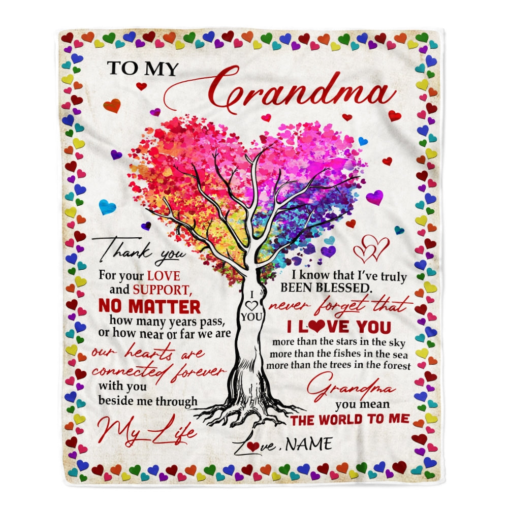 Personalized To My Grandma Blanket From Grandkids Never Forget That I Love You You Mean The World to Me Grandma Birthday Mothers Day Christmas Fleece Blanket | siriusteestore