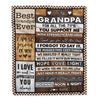 Personalized To My Grandpa Blanket From Granddaughter Grandson Thank You For All The Time Birthday Fathers Day Christmas Customized Bed Fleece Throw Blanket | siriusteestore