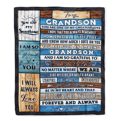 Personalized To My Grandson Blanket From Grandma Grandpa My Greatest Joys Grandson Birthday Graduation Christmas Customized Bed Fleece Throw Blanket | siriusteestore