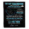 Personalized To My Grandson Blanket From Grandma Nana Promise To Love You Grandson Birthday Graduation Christmas Customized Bed Fleece Throw Blanket | siriusteestore