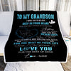 Personalized To My Grandson Blanket From Grandma Nana Promise To Love You Grandson Birthday Graduation Christmas Customized Bed Fleece Throw Blanket | siriusteestore