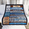 Personalized To My Grandson Blanket From Grandpa Grandma Wood I Asked God For A Best Friend Grandson Birthday Christmas Customized Bed Fleece Throw Blanket | siriusteestore