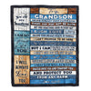 Personalized To My Grandson Blanket From Grandpa Grandma Wood You Are My Sunshine I Love You Grandson Birthday Christmas Customized Bed Fleece Throw Blanket | siriusteestore