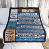 Personalized To My Grandson Blanket From Grandpa Grandma Wood You Are My Sunshine I Love You Grandson Birthday Christmas Customized Bed Fleece Throw Blanket | siriusteestore