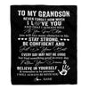 Personalized To My Grandson I Love You Forever From Grandma Grandpa Grandson Birthday Christmas Thanksgiving Graduation Customized Fleece Blanket | siriusteestore