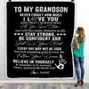 Personalized To My Grandson I Love You Forever From Grandma Grandpa Grandson Birthday Christmas Thanksgiving Graduation Customized Fleece Blanket | siriusteestore