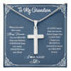 Stainless Cross Necklace | Personalized To My Grandson Necklace From Grandma Papa When Your Wear This Always Remember Grandson Birthday Christmas Customized Gift Box Message Card | siriusteestore