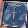 Stainless Cross Necklace | Personalized To My Grandson Necklace From Grandma Papa When Your Wear This Always Remember Grandson Birthday Christmas Customized Gift Box Message Card | siriusteestore