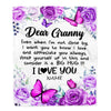 Personalized To My Granny Blanket From Granddaughter Grandson Butterfly Love And Appreciate Granny Birthday Mothers Day Christmas Customized Fleece Blanket | siriusteestore