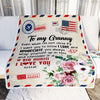 Personalized To My Granny Blanket From Grandkids Floral Air Mail Letter I Love You Granny Birthday Mothers Day Christmas Customized Fleece Throw Blanket | siriusteestore