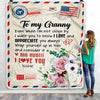 Personalized To My Granny Blanket From Grandkids Floral Air Mail Letter I Love You Granny Birthday Mothers Day Christmas Customized Fleece Throw Blanket | siriusteestore