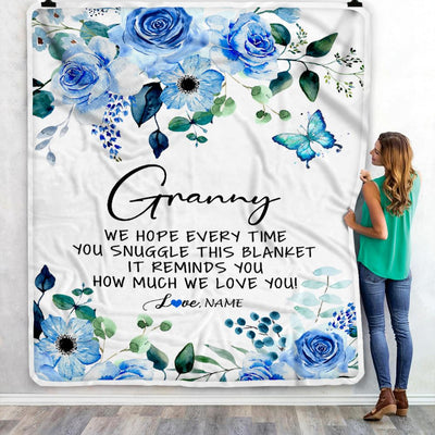 Personalized To My Granny Blanket From Grandkids Floral How Much We Love You Granny Birthday Mothers Day Christmas Customized Fleece Throw Blanket | siriusteestore