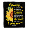 Personalized To My Granny Blanket From Grandkids Granddaughter I Want To Say I Love You Sunfower Granny Birthday Mothers Day Christmas Fleece Throw Blanket | siriusteestore