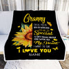Personalized To My Granny Blanket From Grandkids Granddaughter I Want To Say I Love You Sunfower Granny Birthday Mothers Day Christmas Fleece Throw Blanket | siriusteestore