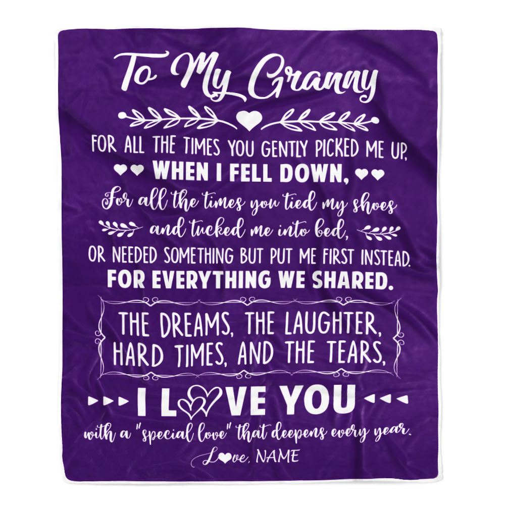 Personalized To My Granny Blanket From Grandkids I Love You With A Special Love Granny Birthday Mothers Day Christmas Customized Fleece Throw Blanket | siriusteestore