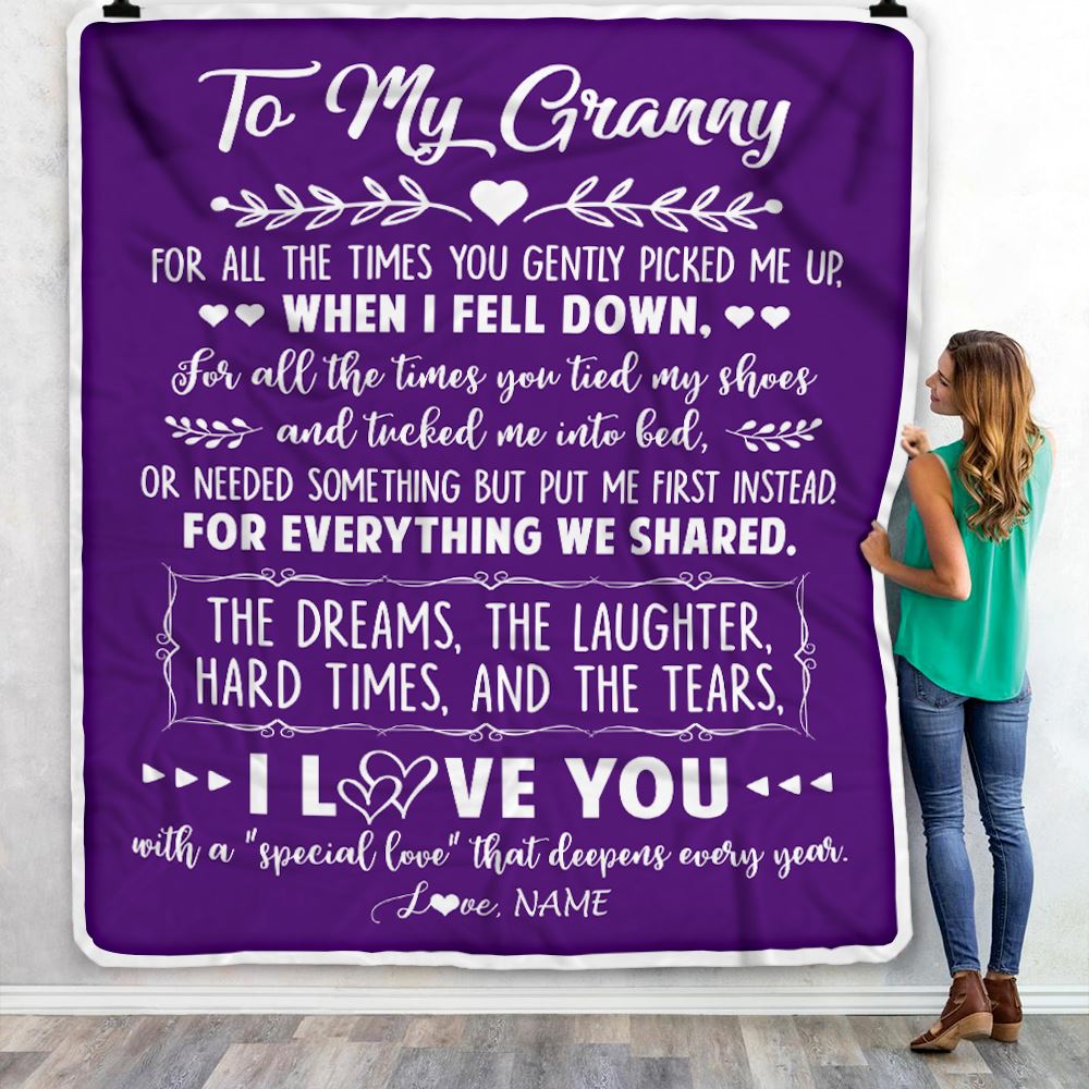 Personalized To My Granny Blanket From Grandkids I Love You With A Special Love Granny Birthday Mothers Day Christmas Customized Fleece Throw Blanket | siriusteestore