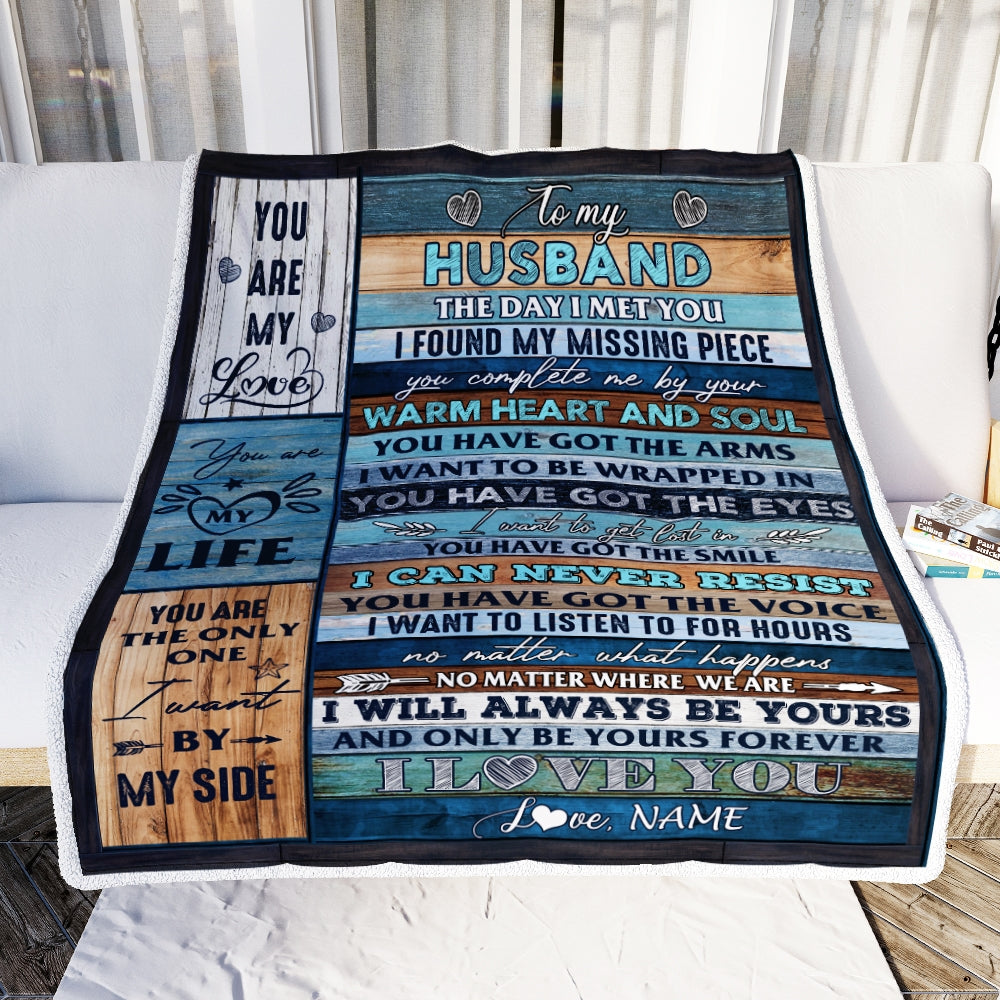 Personalized To My Husband Blanket From Wife I Love You Blessing Sweet Husband Birthday Anniversary Valentine's Day Christmas Customized Fleece Blanket | siriusteestore