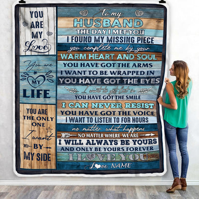 Personalized To My Husband Blanket From Wife I Love You Blessing Sweet Husband Birthday Anniversary Valentine's Day Christmas Customized Fleece Blanket | siriusteestore