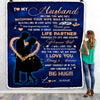 Personalized To My Husband Blanket From Wife Thank you It A Big Hug Husband Anniversary Wedding Day Valentines Day Christmas Fleece Throw Blanket | siriusteestore