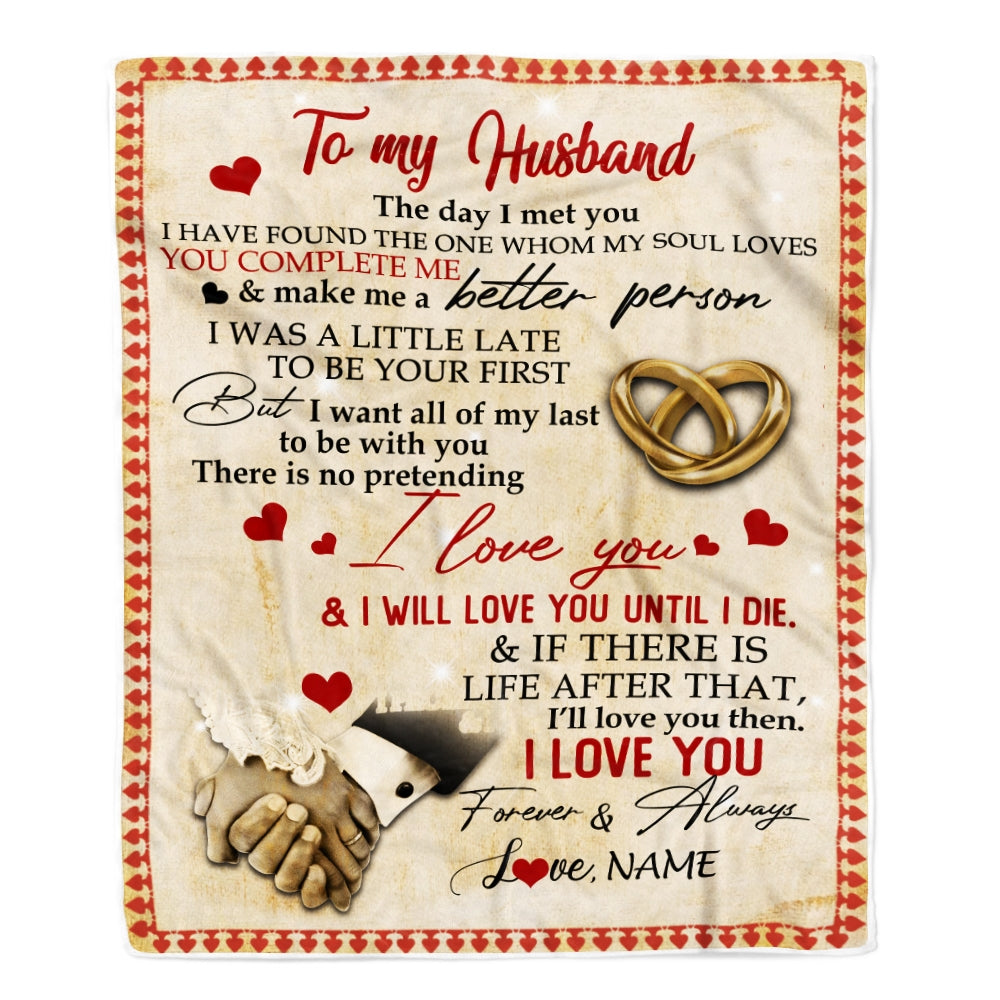 Personalized To My Husband Blanket From Wife The Day I Met You I Have Found The One Whom My Soul Loves Wedding Anniversary Birthday Christmas Fleece Blanket | siriusteestore